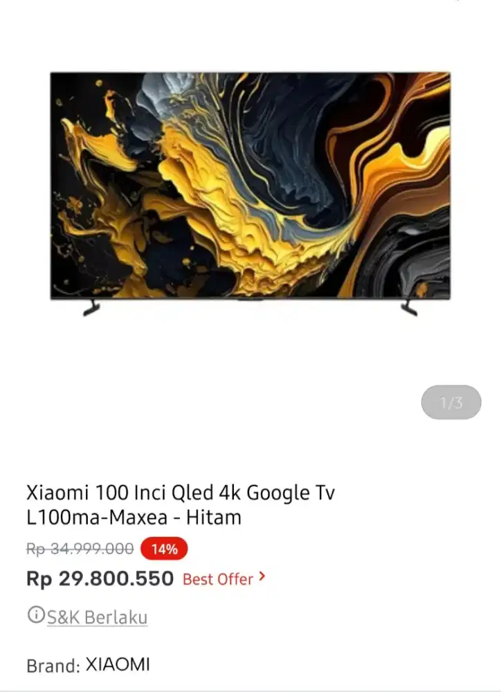 XIAOMI QLED GOOGLE TV 100 INCI