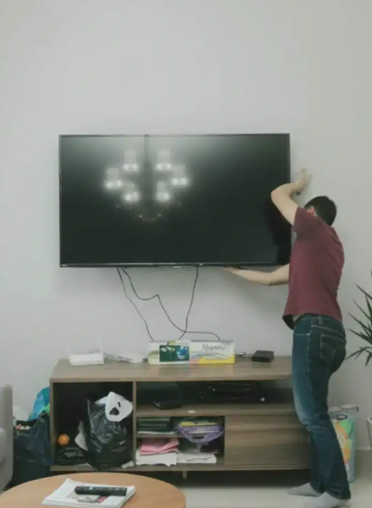 pemasangan & jual bracket utk gantungan tv led lcd di tembok kuat aman