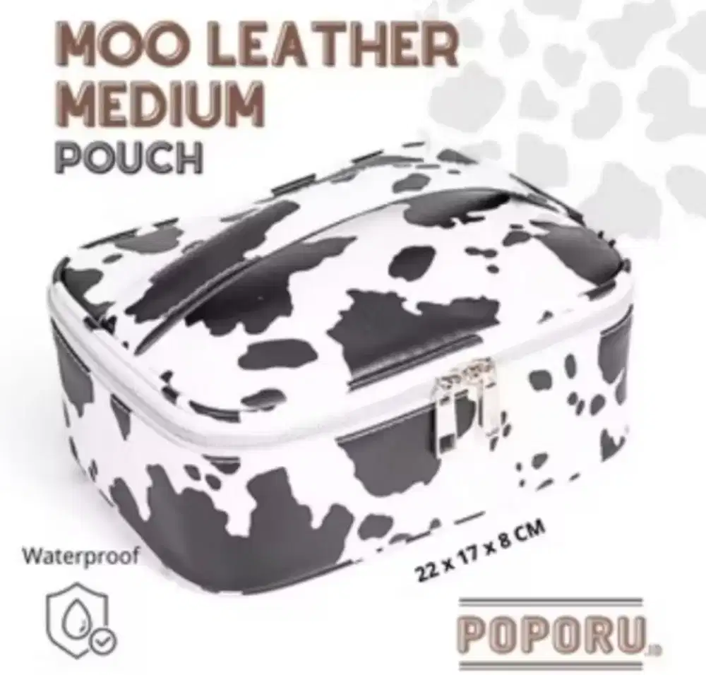 Ready!! POUCH MOO LEATHER MEDIUM