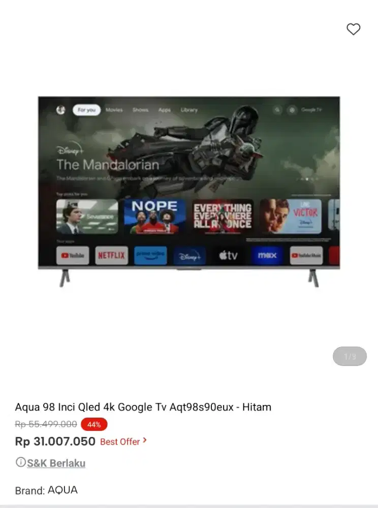 google tv 98inch big tv promo bisa cicilan syarat ktp tanpa dp