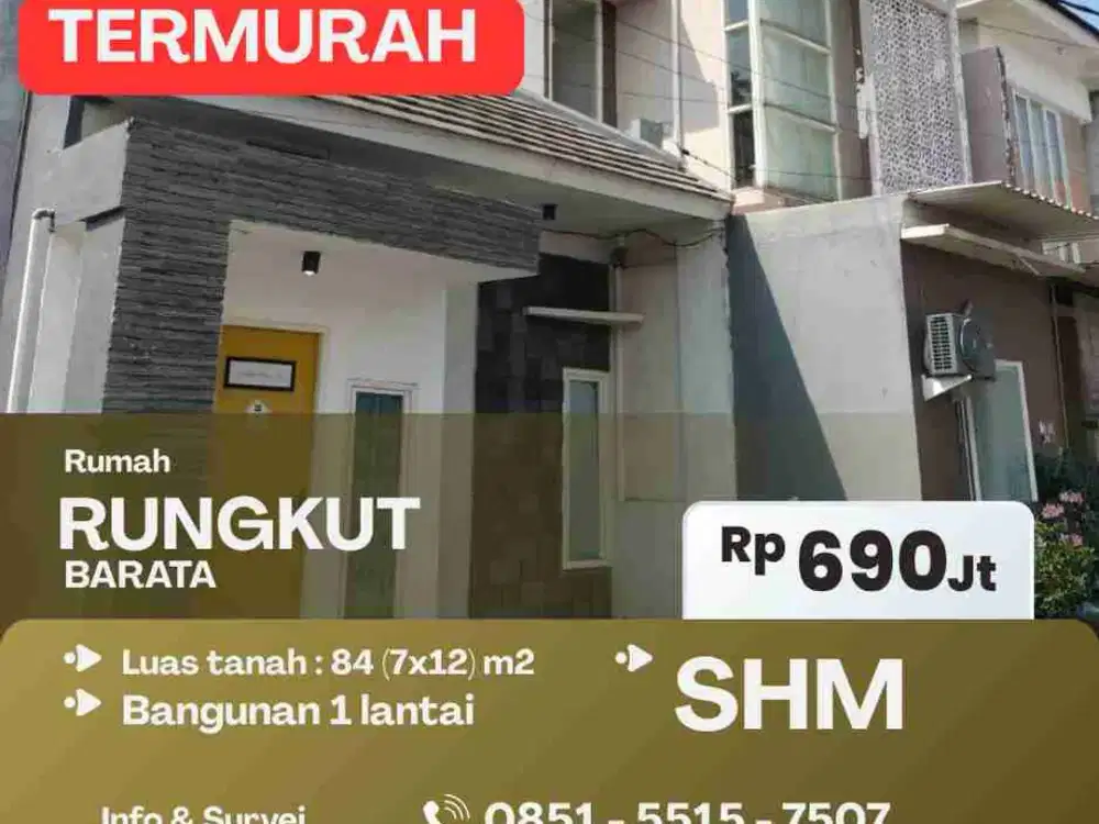 RUNGKUT BARATA TERMURAH ‼️ Jual Cepat Rumah 1 Lantai