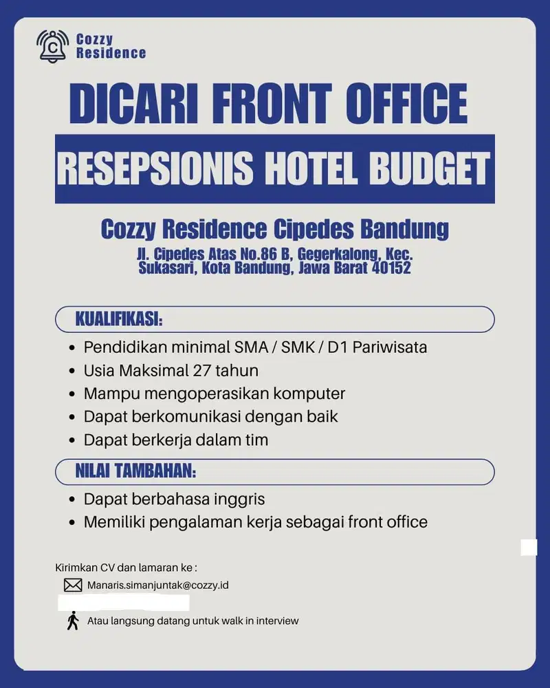 Front Office Hotel Budget