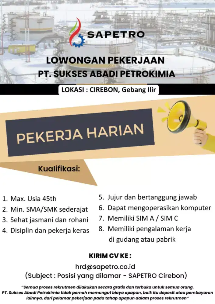 LOWONGAN PEKERJA HARIAN