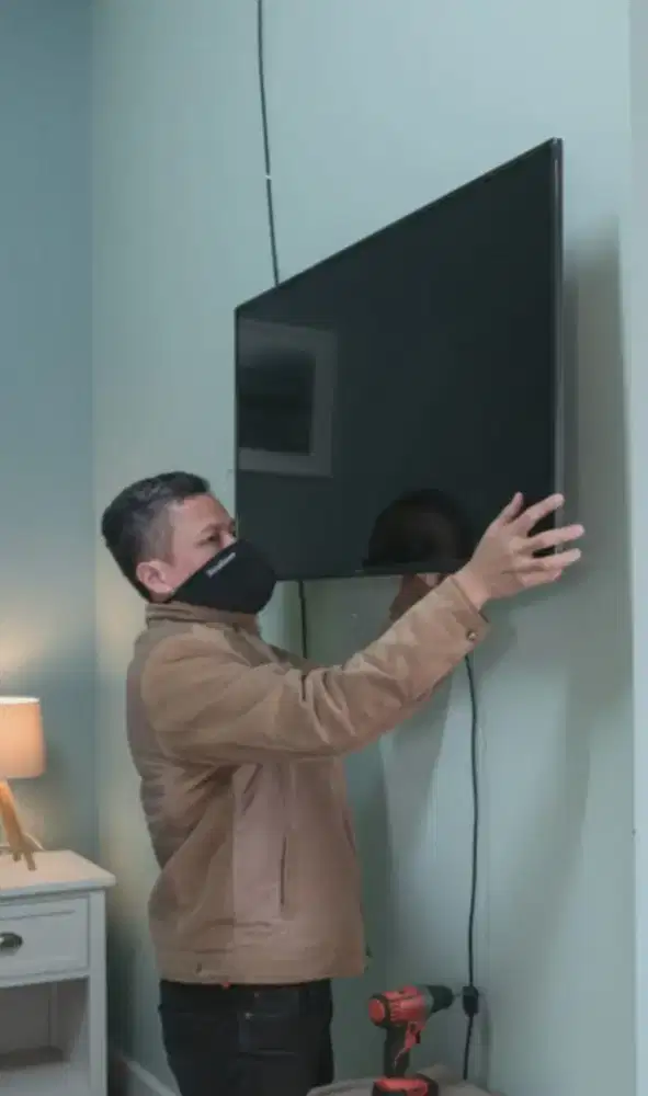 pasang & jual bracket buat gantungan tv led lcd di tembok rapih nyaman