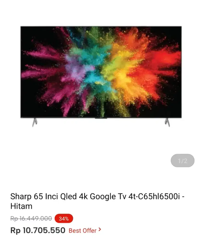SHARP 65 INCI QLED 4K GOOGLE TV 4T-C6HL6599I