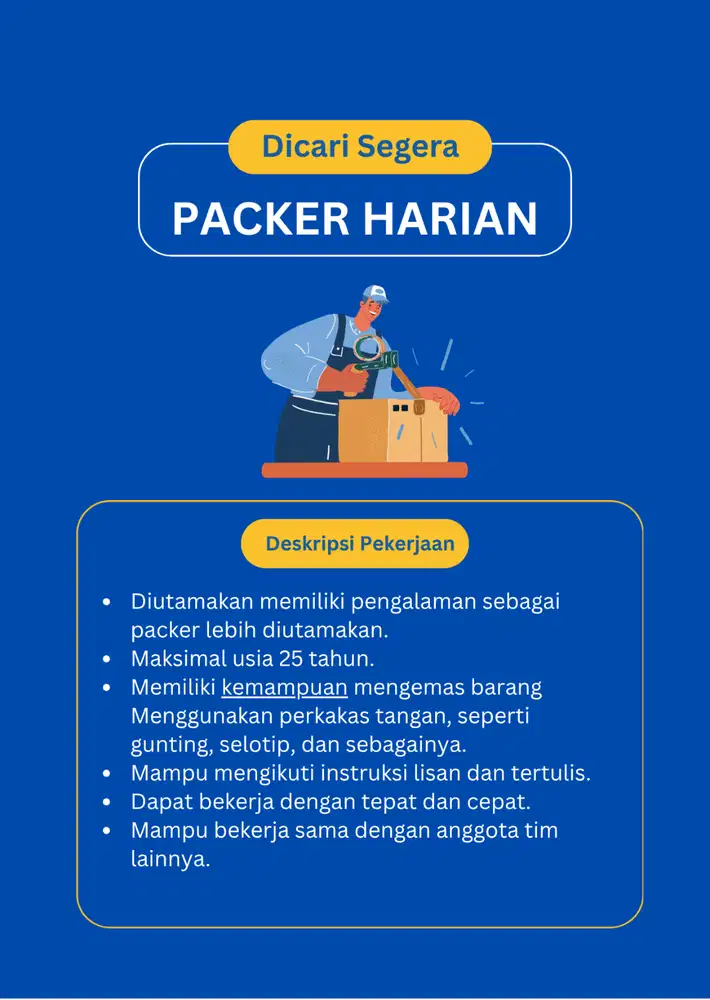 Lowongan Kerja Packer Harian