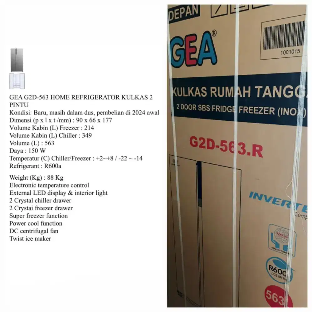 New Kulkas 2 Pintu GEA

. Available 1 pcs