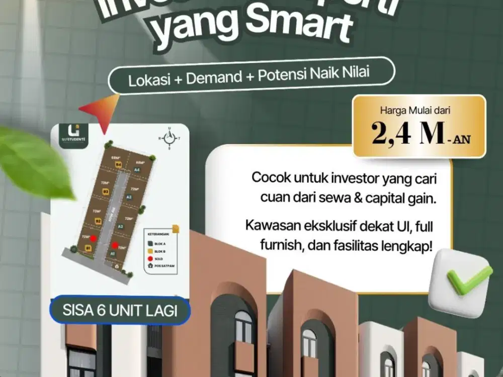 JUAL RUMAH KOST DEPOK | KOST SYARIAH DI BEJI DEKAT UNIVERSITAS INDONESIA SELATAN JAKARTA