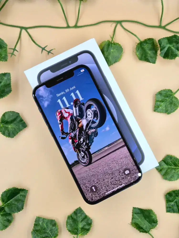 IPhone 12 Black 64Gb Baik Komplit