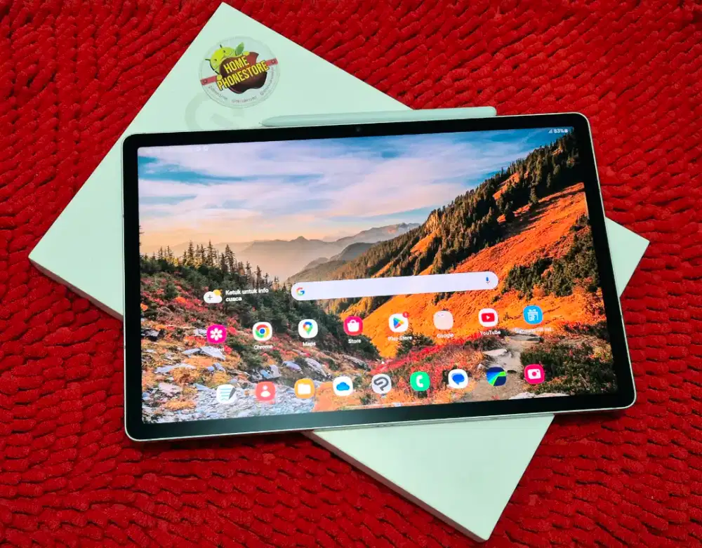 Galaxy Tab S9 Fe+ 5G 12/256GB Mint Bening Lengkap