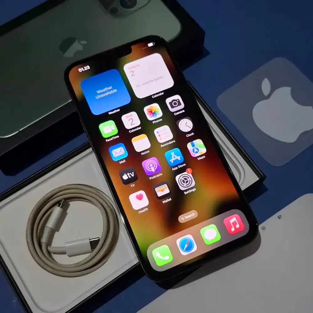 iPhone 13 Pro Max 256GB Alpine Green Fullset original ex resmi Ibox