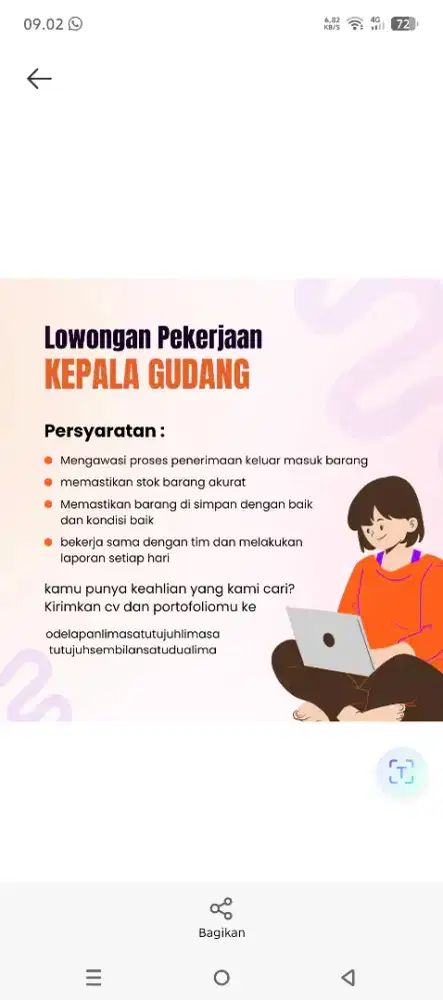 Dicari Kepala Toko Yang Berpengalaman