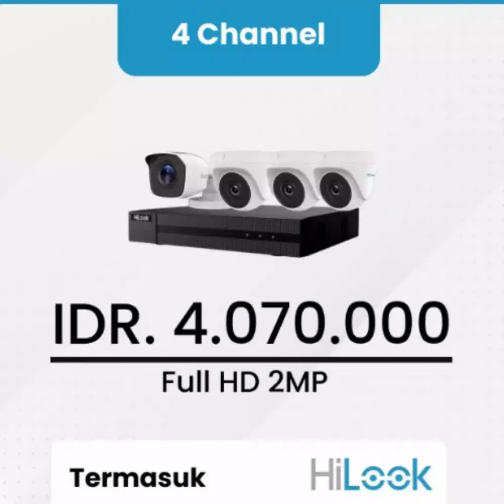 Promo CCTV Paket 4 Channel, Paket CCTV 4 Kamera 2MP, Promo CCTV Murah!