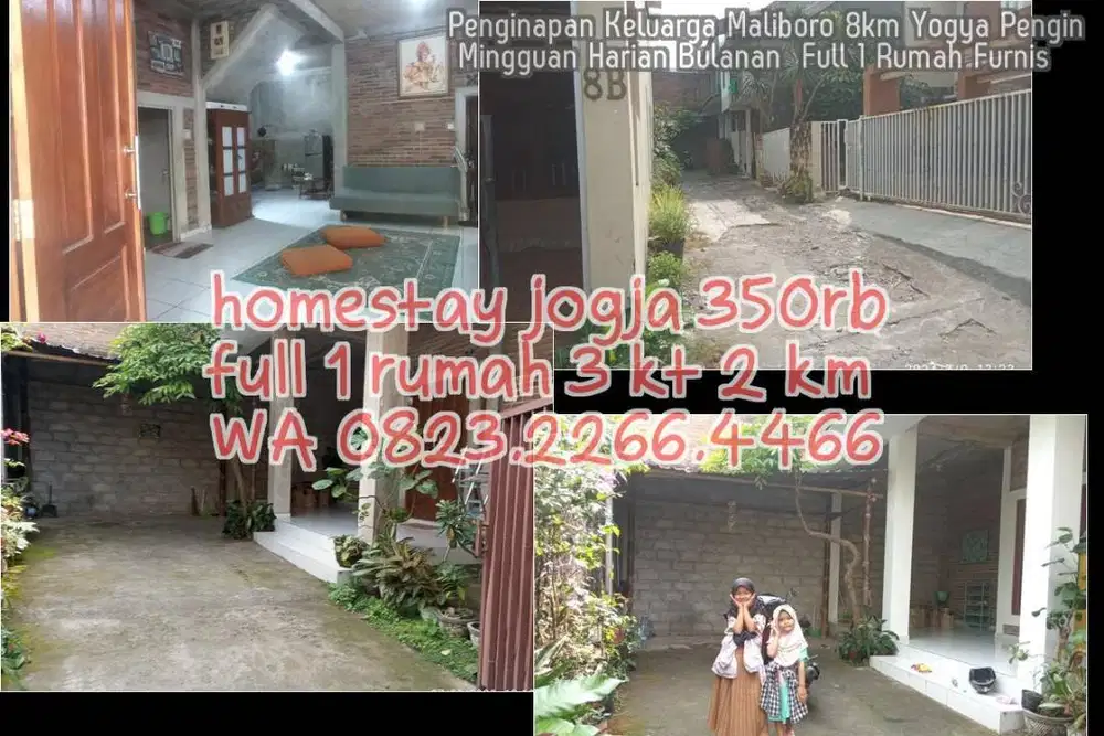 Penginapan Keluarga Maliboro 8km Yogya Pengin Mingguan Harian Bulanan