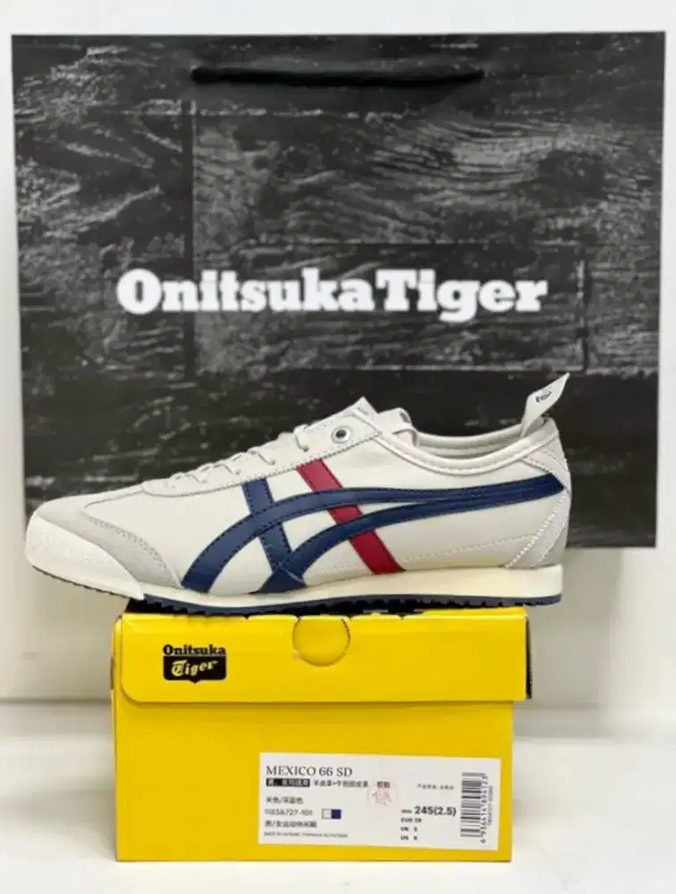 ONITSUKA TIGER DELUXE CREAM BLUE RED ORIGINAL