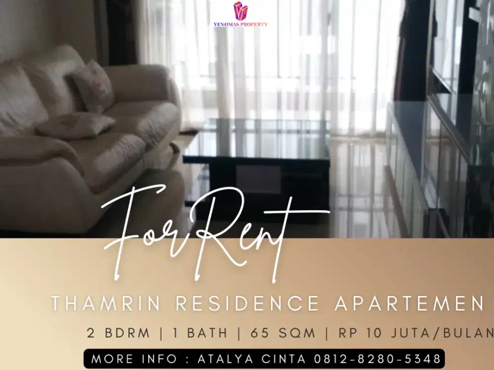Sewa Apartement Thamrin Residence Middle Floor 2BR Furnished View Pool