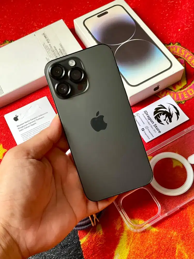 Iphone 14 Pro Max 256gb iBox Resmi Space Black fullset mulus
