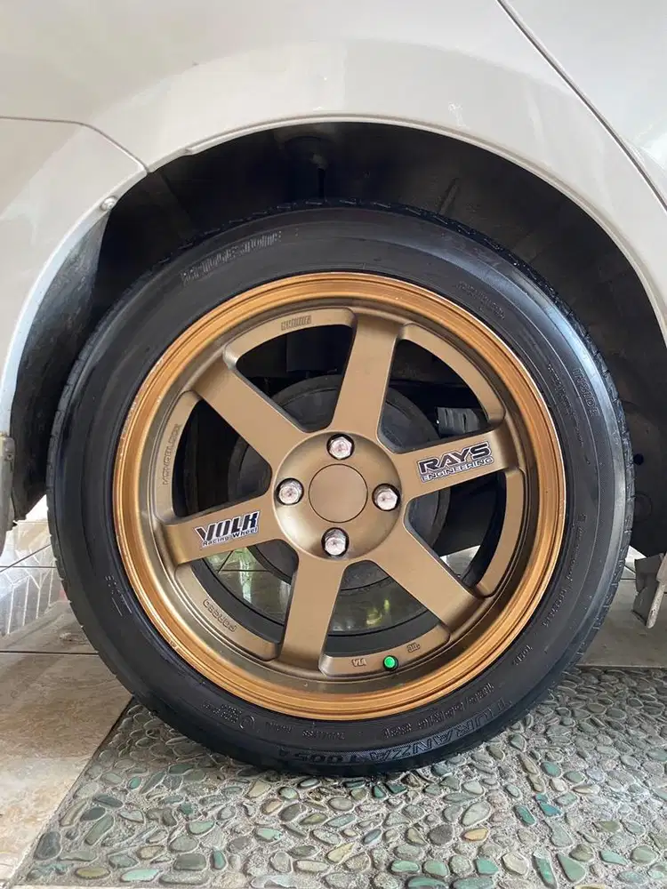 Jual Velg TE37 R16 L7 pcd 4x100 + Ban Bridgestone Turanza