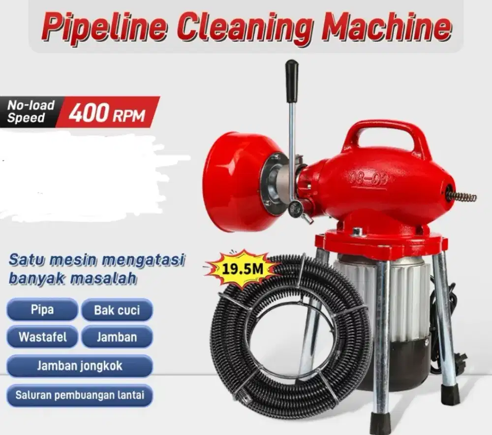 Drain cleaner mesin bor listrik pembersih pipa saluran air got mampet