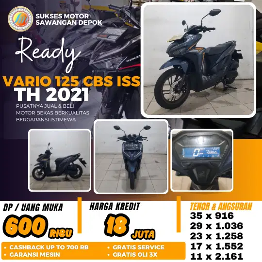 PROMO CASH KREDIT HONDA NEW VARIO 125 CBS ISS TH 2021 MULUS BERGARANSI
