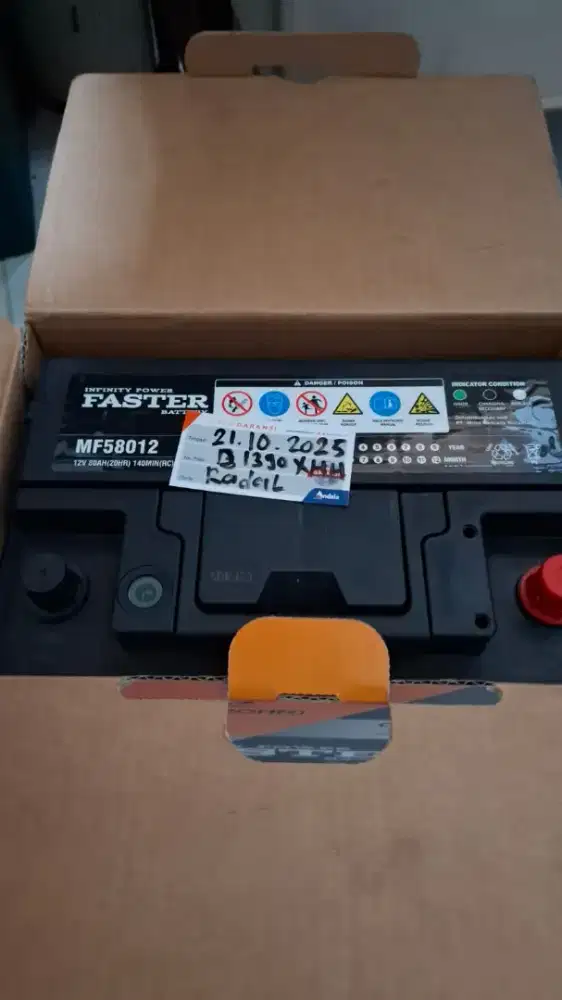 JUAL ACCU  FASTER MF58012 BARU