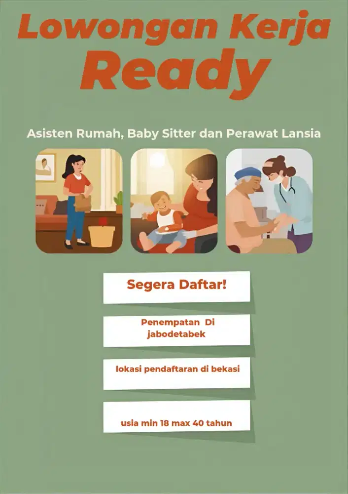 Loker ART, Babysitter, Perawat Lansia