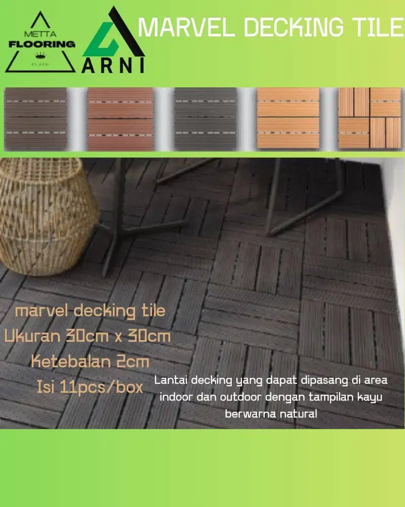MARVEL DECKING TILE KETEBALAN 2CM - LANTAI ELEGAN DAN TAHAN CUACA