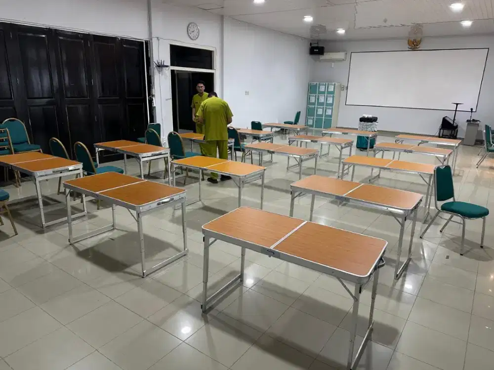 Meja lipat batu ukuran 120x60cm harga murah ready stok Palembang