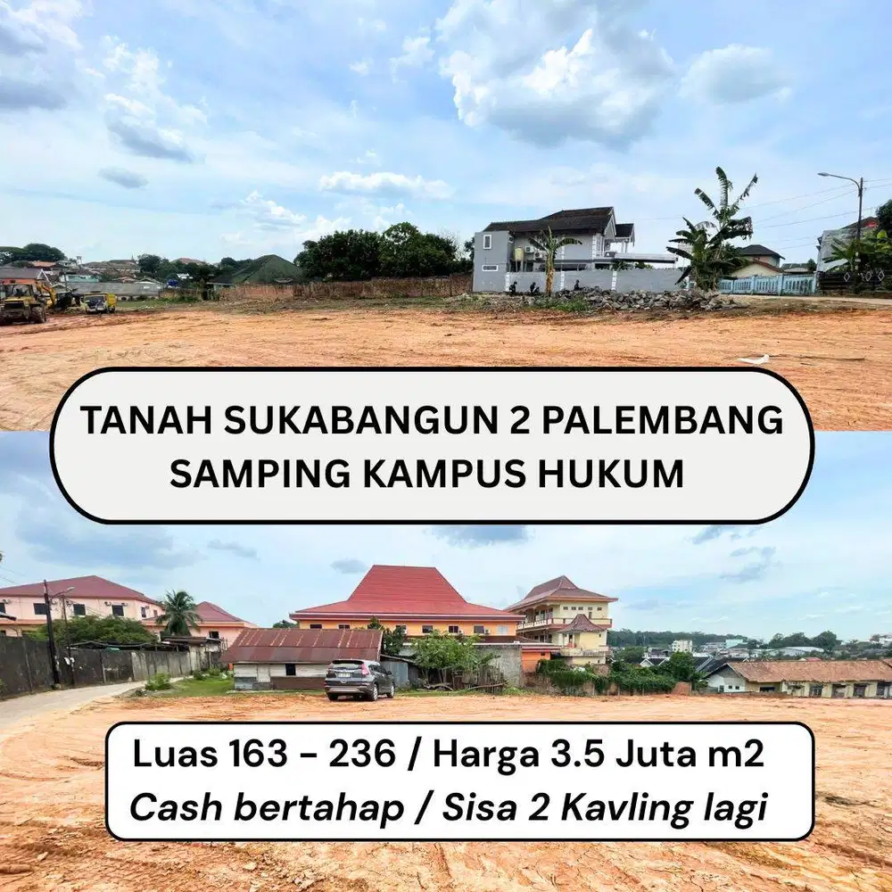 TANAH SUKABANGUN 2 KOTA PALEMBANG SISA 2 KAVLING