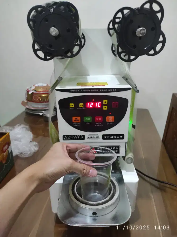 AUTATA ATT-95S Cup Sealer Automatic Mesin Segel Press Gelas Otomatis