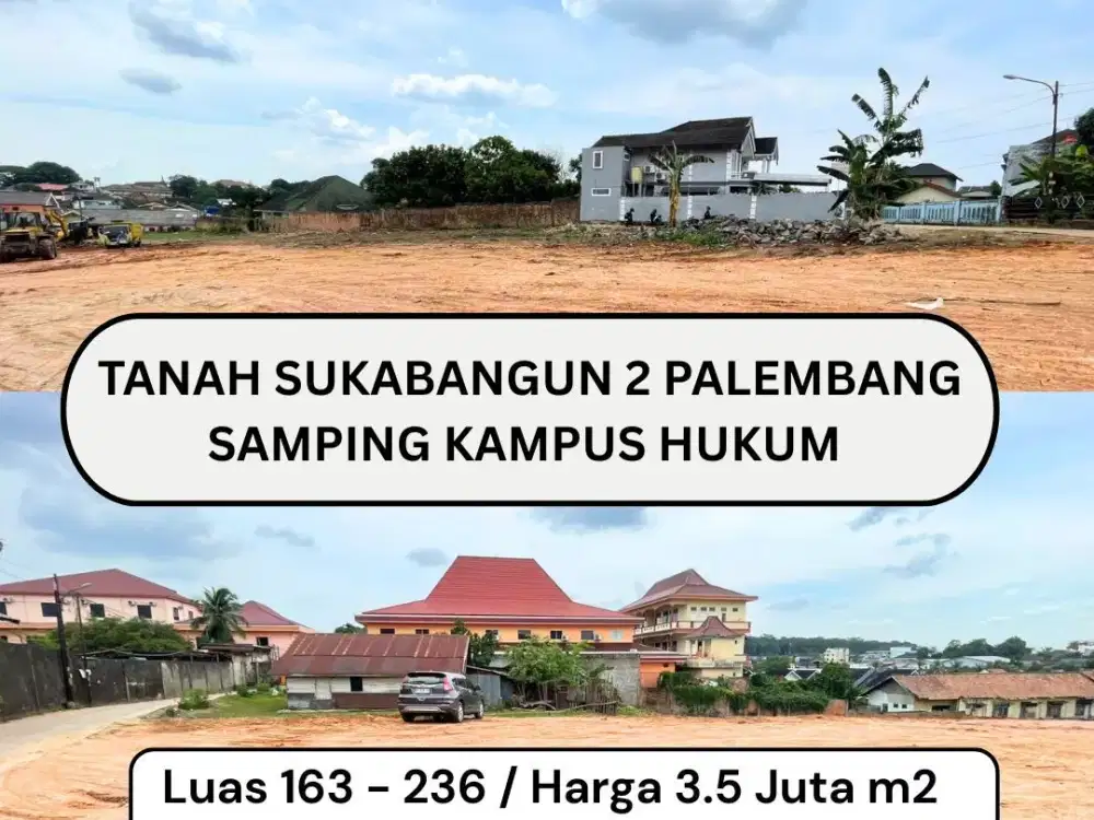 TANAH SUKABANGUN 2 KOTA PALEMBANG SISA 2 KAVLING