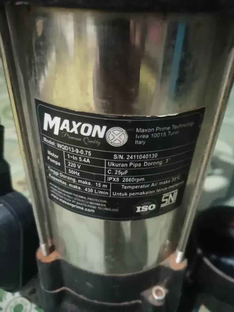 dijual pompa celup maxon 3in.. 0.75kwh
