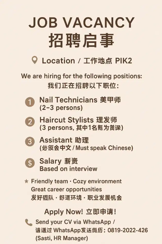 Lowongan kerja salon