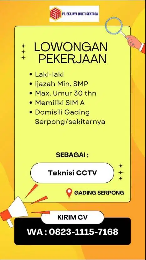 Dibutuhkan Karyawan Pria