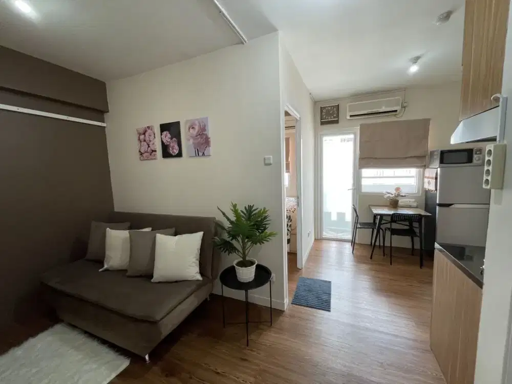 APARTEMEN GREEN PRAMUKA CITY 1 BEDROOM FULL FURNISH TOWER BOUGENVILLE TAHUNAN INCLUDE MAINTANCE