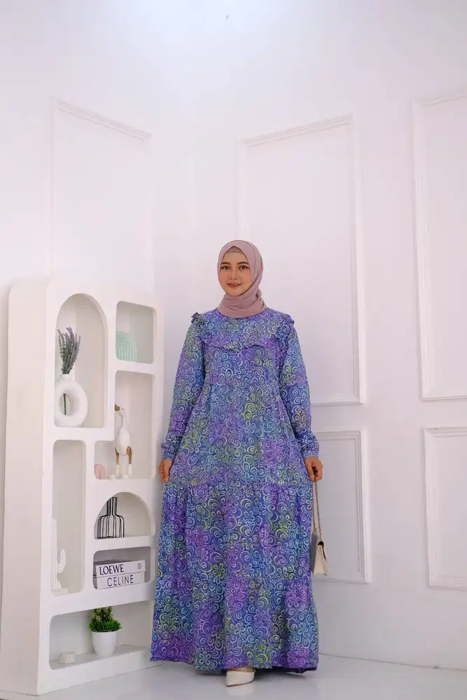 Gamis Batik Rayon Cap Asli Solo