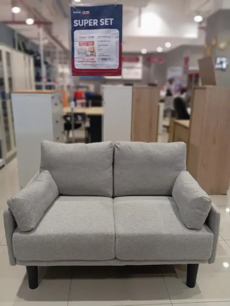 Ready stok baru! Sofa 2 dudukan bahan kain