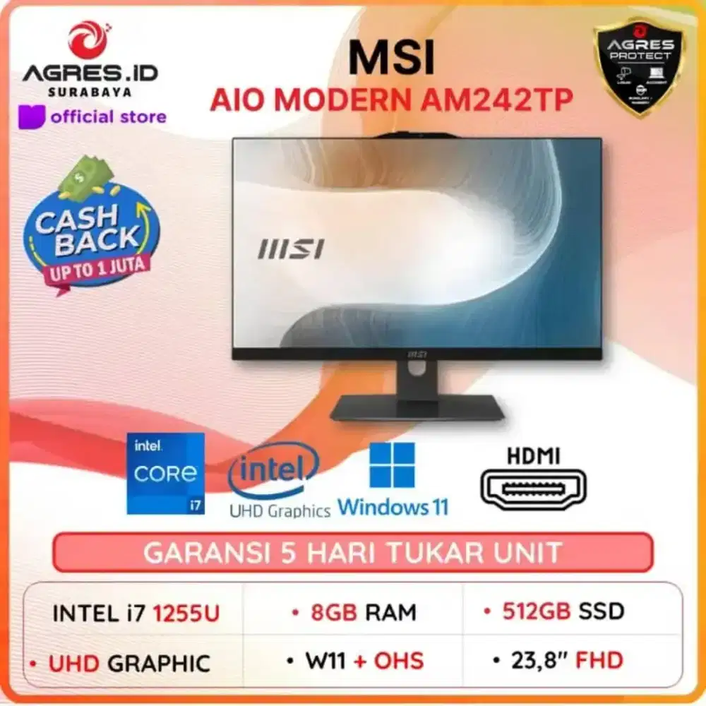 PC AIO MSI MODERN INTEL CORE i7 | Kredit Tanpa DP