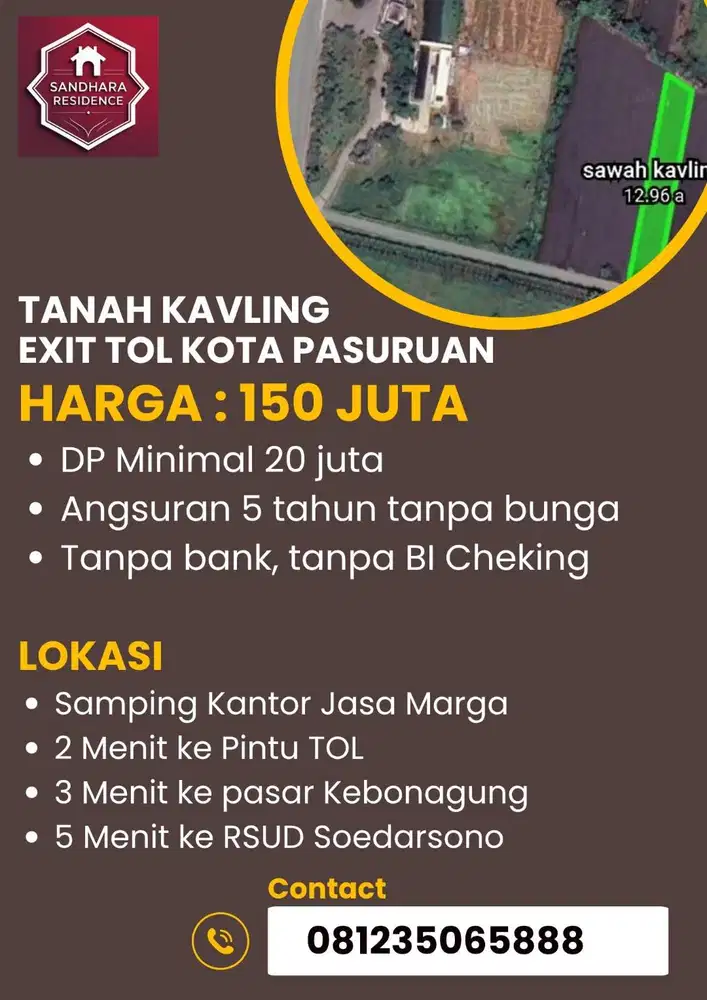 Tanah kavling exit tol kota pasuruan