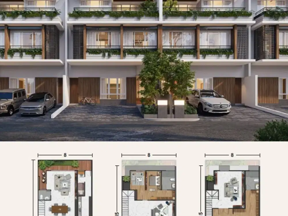 RUMAH BARU 3 LANTAI HADAP TAMAN DEKAT SEKOLAH