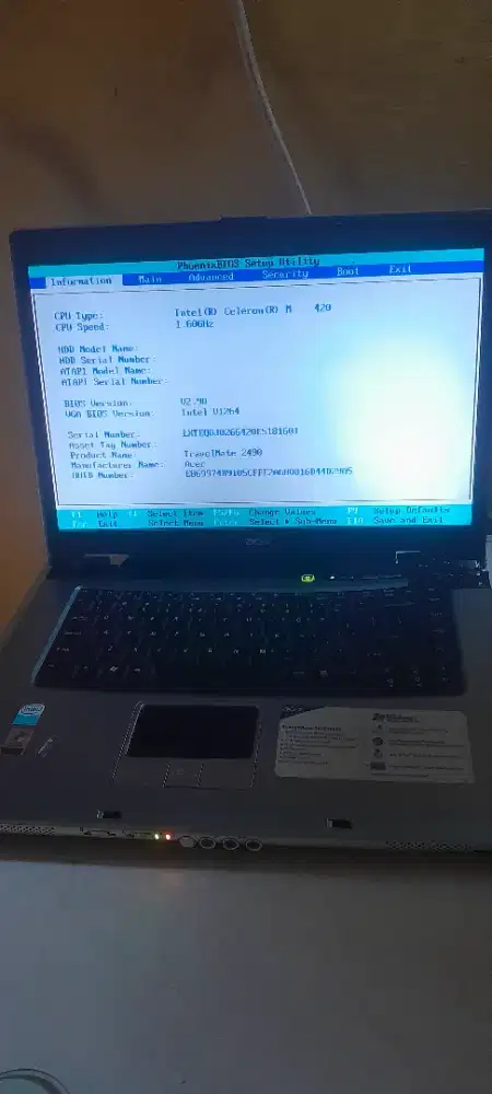 Laptop Acer travelmate 2490