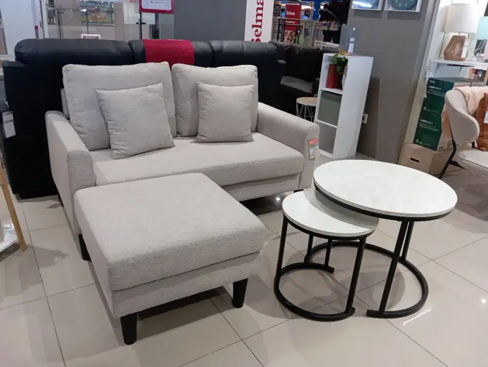 Selma Tavor Sofa Febric 2 Seater Dengan Bangku