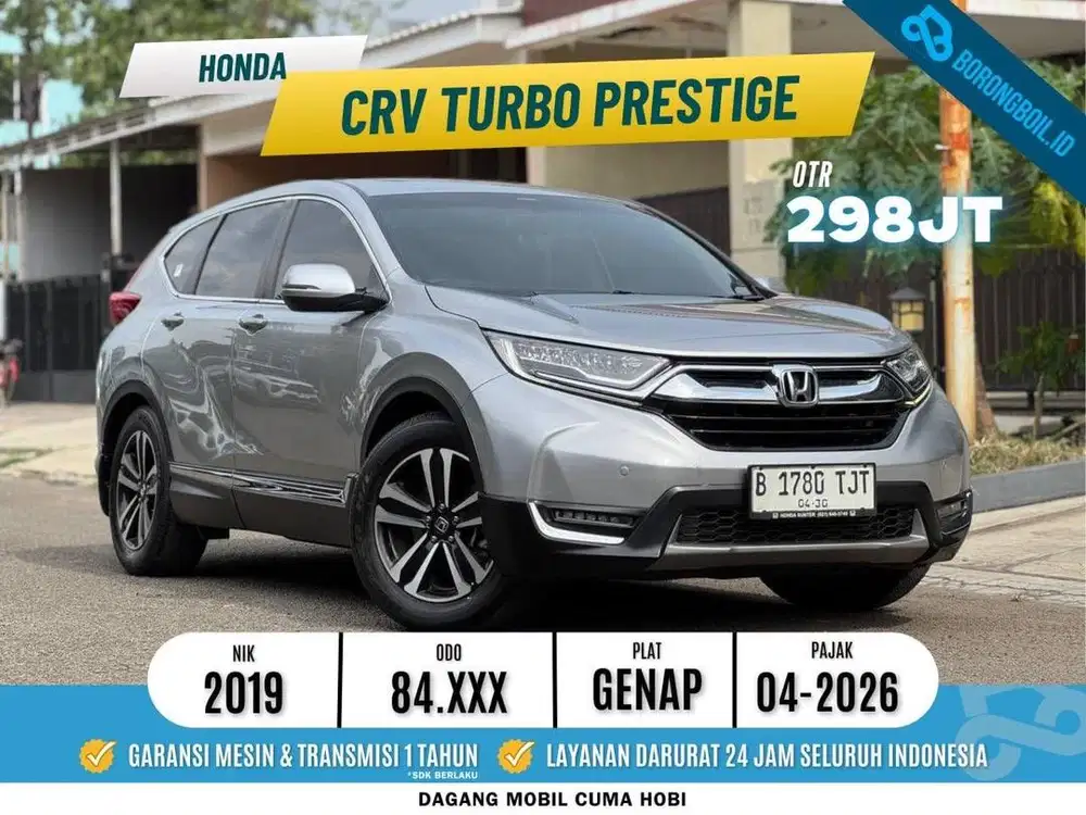 HONDA CRV TURBO PRESTIGE AT 1.5 2019 SILVER FULLSET RECORD SERVICE