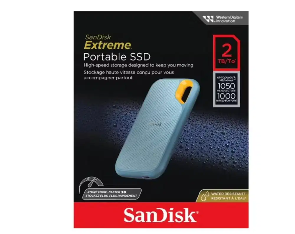 Sandisk Extreme portable SSD 2TB Blue