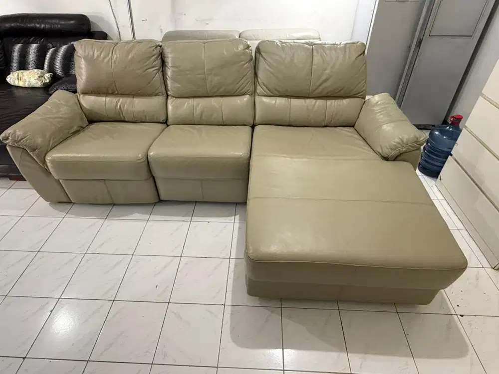 SOFA CELLINI L RECLINER ITALIAN LEATHER GENUINE ( KULIT ASLI )