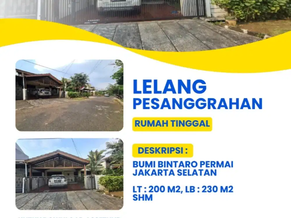 Investasi Rumah Skema Lelang di Pesanggrahan, Jakarta Selatan