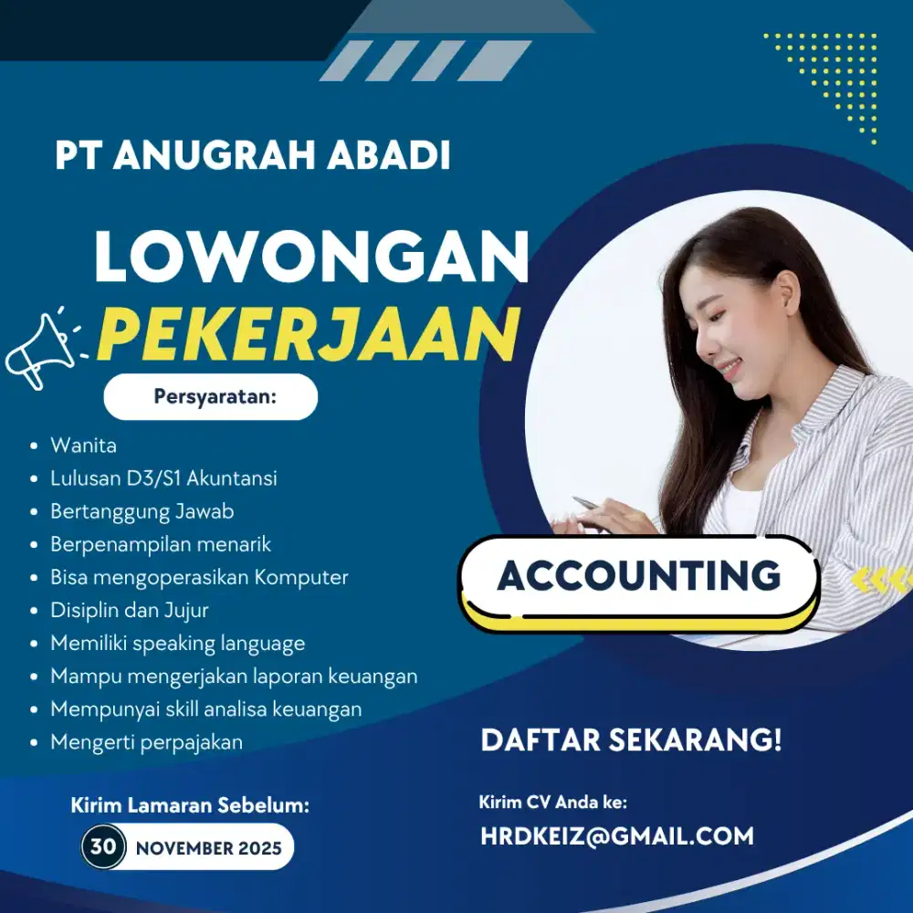 Dibutuhkan accounting secepatnya