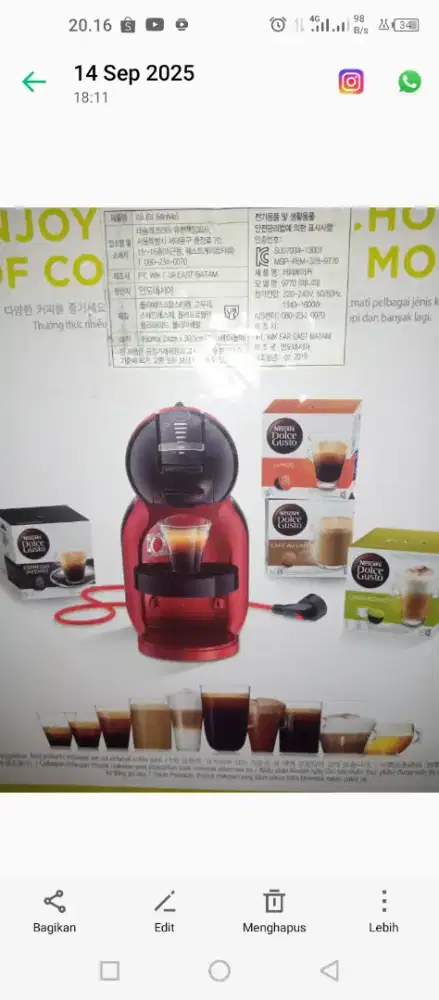 Mesin kopi Nescafe Dolce Gusto