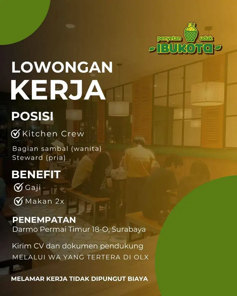 LOWONGAN KERJA RESTO DI SURABAYA BARAT