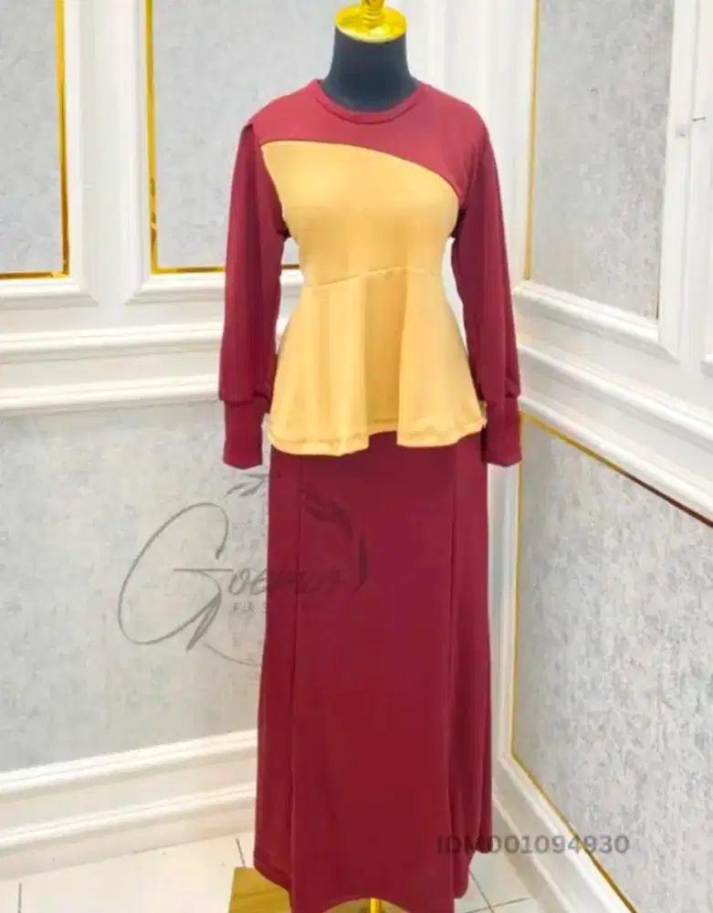 Preloved! Setelan Atasan & Rok Panjang Katun Stretchy